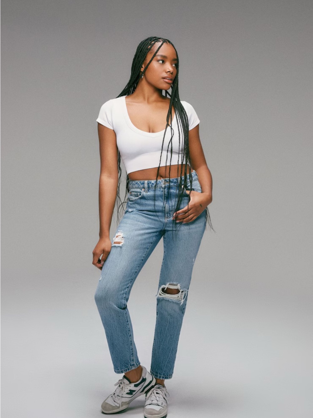 Garage Light Blue Straight-Leg Distressed Women's Jeans mom jeans 24/0